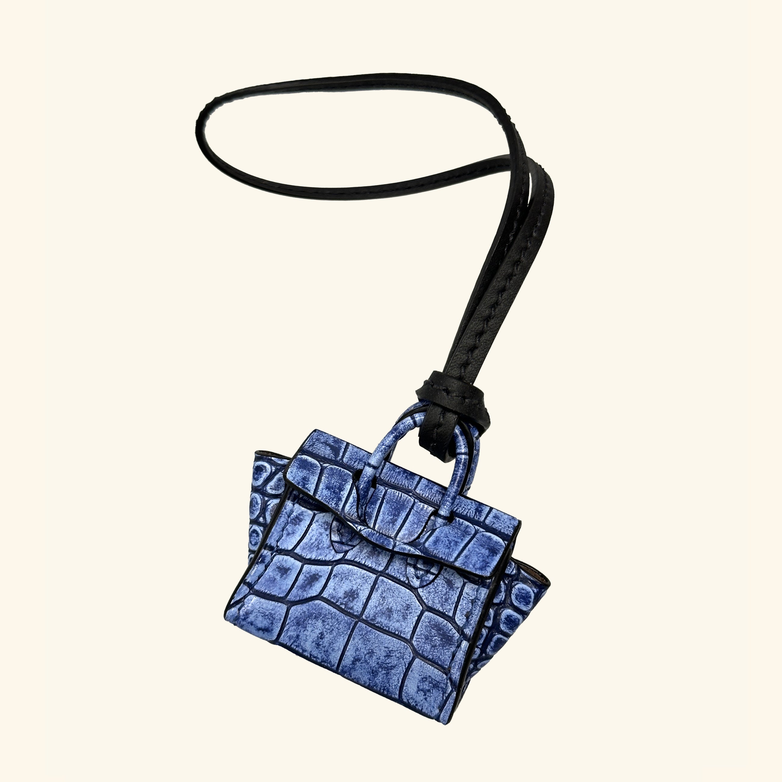 Micro Dream Bag in Denim Alligator