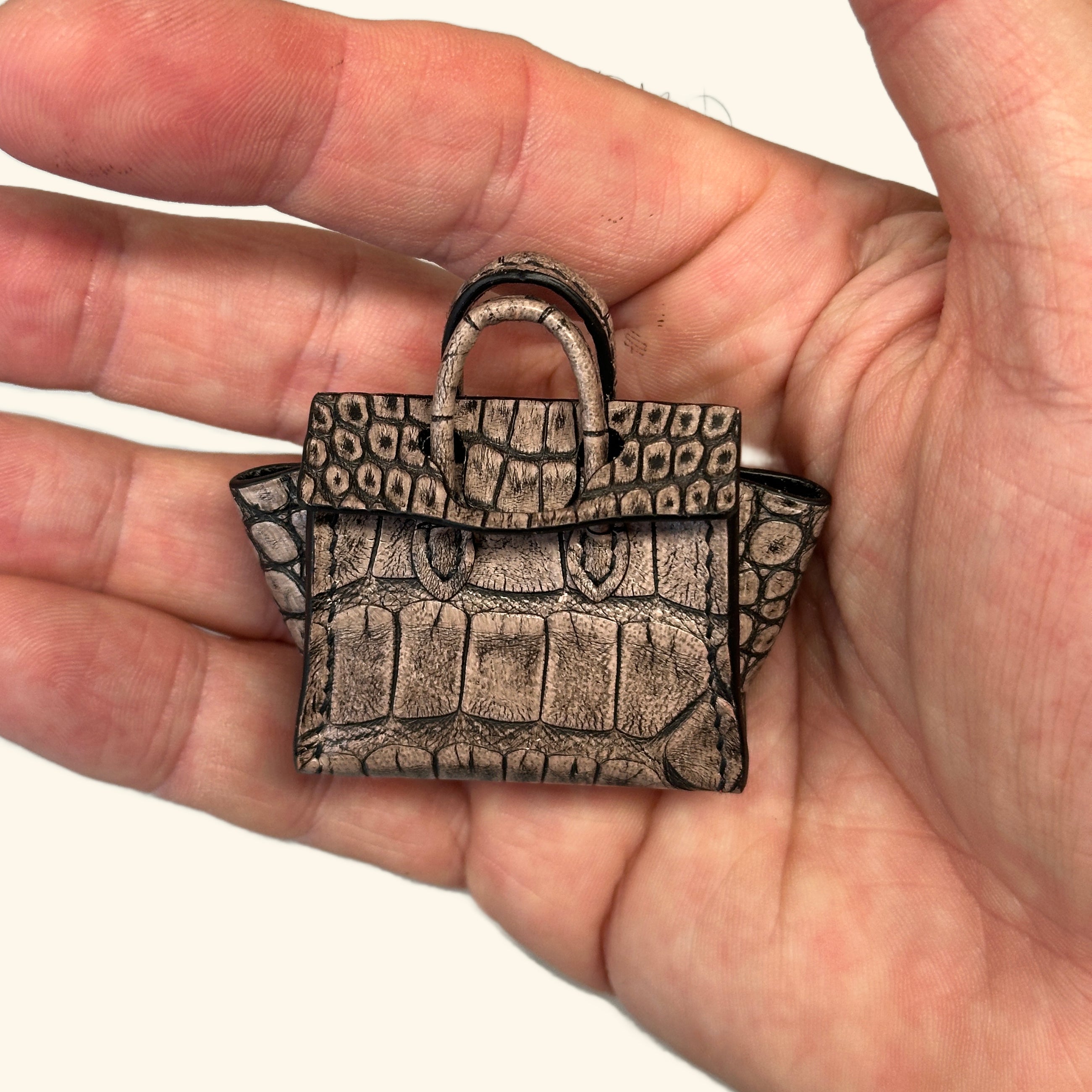 Micro Dream Bag in Antique Mauve Alligator