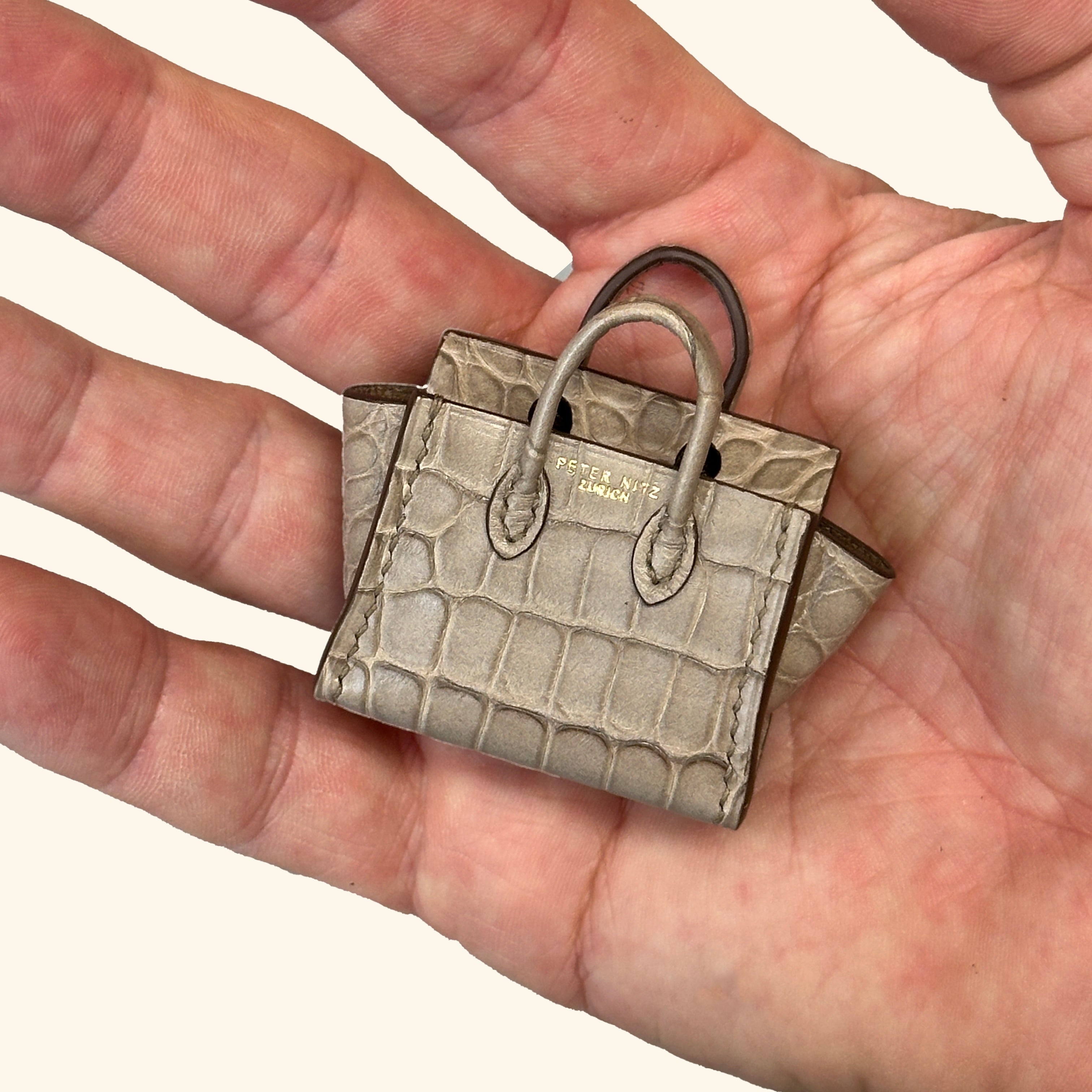 Micro Dream Bag in Taupe Alligator | Peter Nitz
