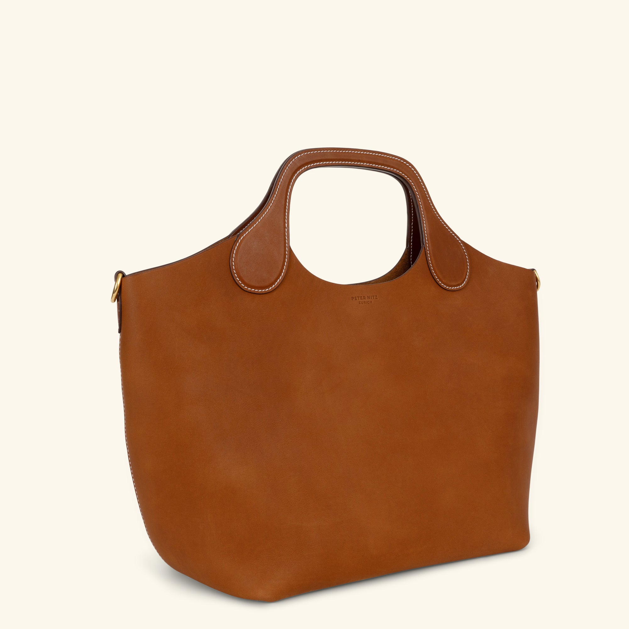 Brown Tote Bag Zara ZARA Woman Brown Leather Tote/Shoulder Bag